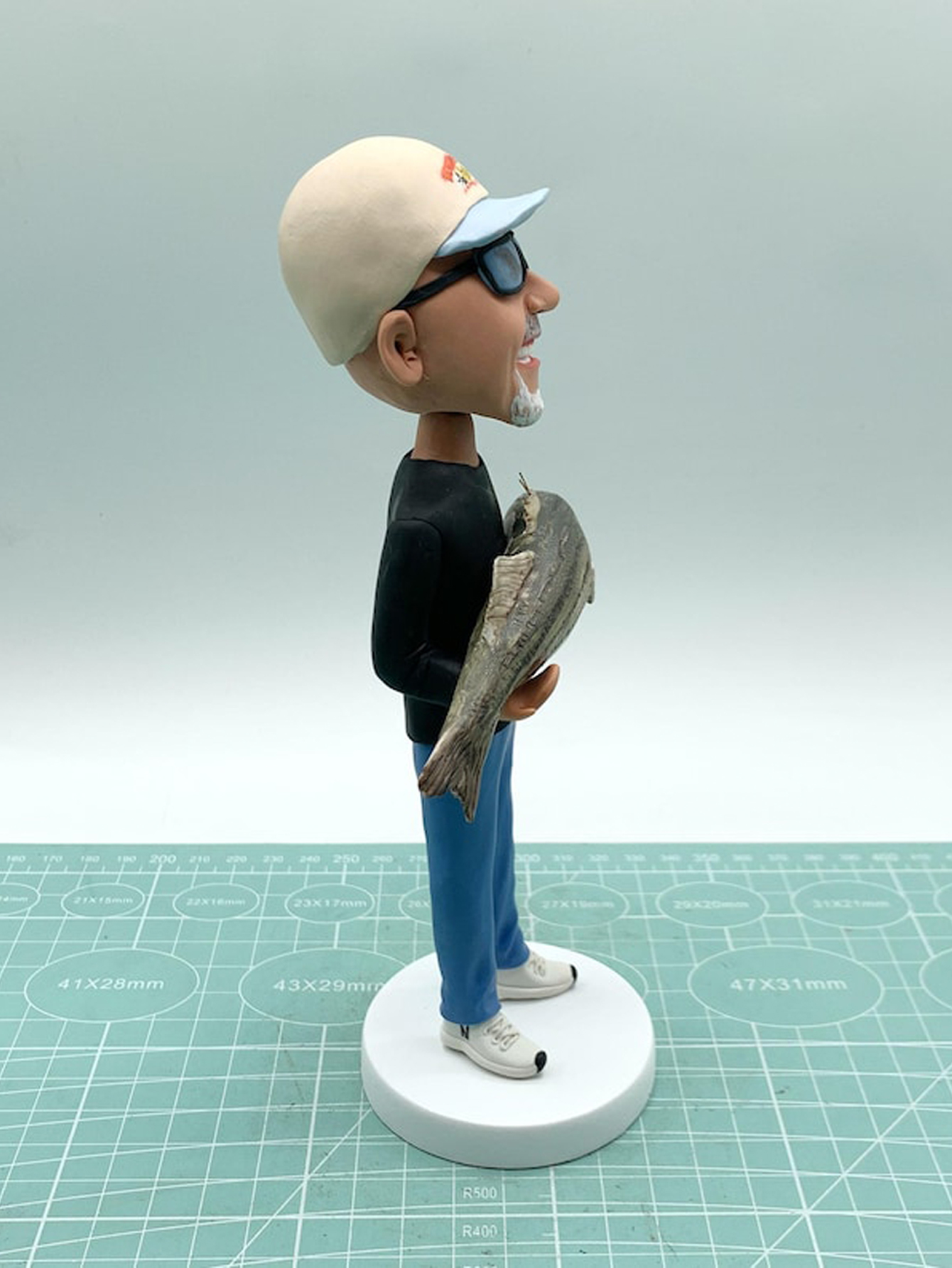 Custom Fisherman Bobblehead, Fishing Expert Bobblehead, Fisherman Sculpture